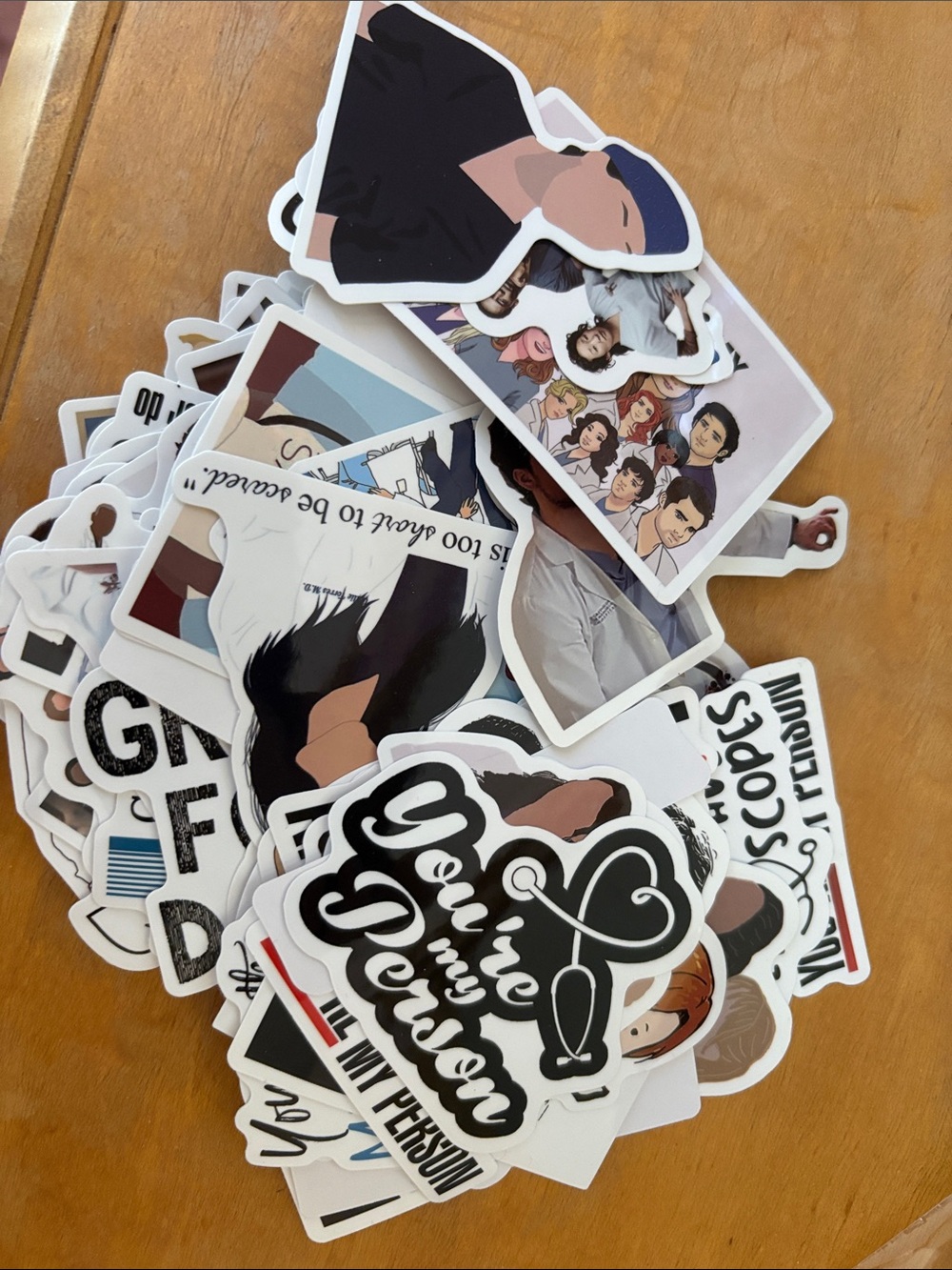 Assorted Greys Anatomy Illustrated Sticker Pack - Multicolor